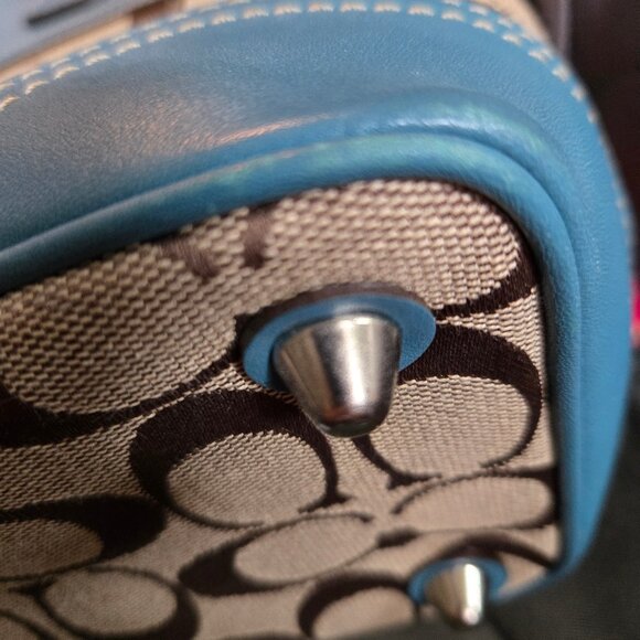 Coach Teal/Turquoise Signature Hampton Bag - Picture 10 of 15